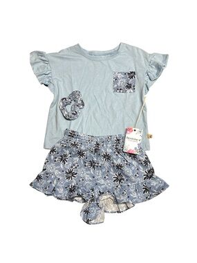 BearPaw Light Blue Floral Kids Matching Set